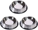3-Piece Stainless Steel Cat Bowl Non-Slip and Spill-Proof for Cats, Puppies, Rabbits, Small Pets L-01273 9029558495183