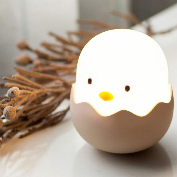 Children's night light - Baby Chick Chicken Night Light - Rechargeable LED silicone lamp with touch control, white light Nce-15989 6931902991735