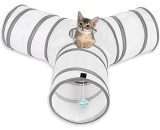 LangRay Cat Tunnel Cat Game, Rabbit Tunnel Pet Tunnel 3 Way Crinkle Tunnel Collapsible Tube Toy for Cats Rabbits, Dogs, Pets MM006294 9041180911367