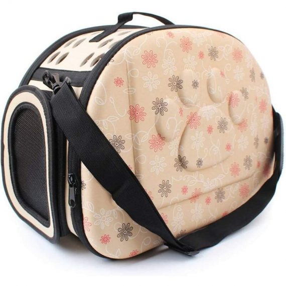 Breathable Foldable Washable Oxford Dog Cat Rabbit Carry Bag (Beige) - Litzee LIA04872 9471665681704