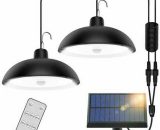 FVO Solar Shed Lights, Solar Pendant Lights, Outdoor Solar Chandelier with Remote Control, Waterproof Hanging Lamp for Yard, Garden, Patio, Chicken Y0038-UK3-230210-20409 7634066390060