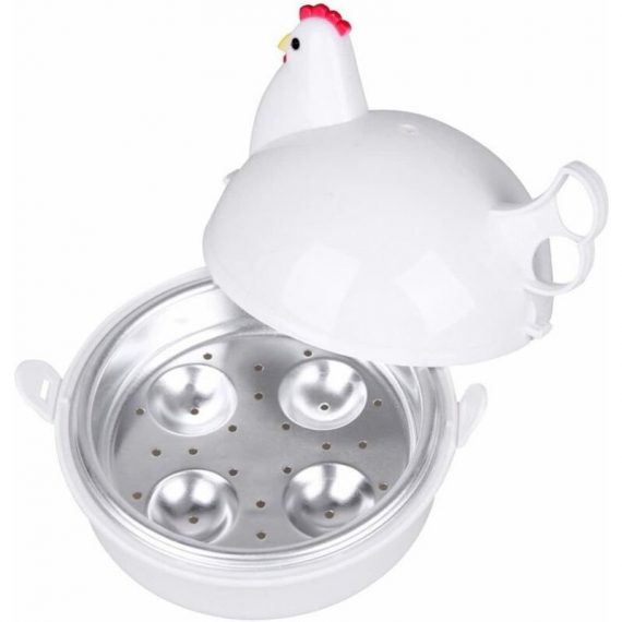 1 Piece Chicken Shaped Microwave Steamer, Egg Cooker 4 Eggs - Cooking Utensils (for Microwave Ovens) MN0442
