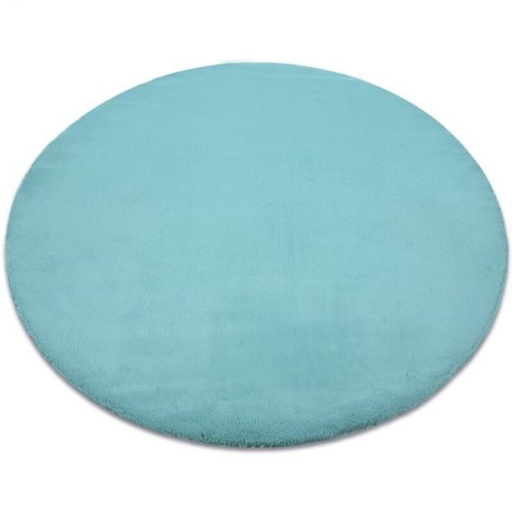 Carpet bunny circle aqua blue imitation of rabbit fur blue round 100 cm C092_ 5902921067054