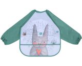 Long Sleeve Baby Bib Waterproof Feeding Baby Meal Apron Painting Smock for 6 Months to 3 Years Old Kids (Green Rabbit) Y0003-UK3-K0061-220817-003