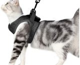 Cat Harness and Leash Ultralight Kitten Collar Soft and Comfortable Cat Walking Jacket Running, Leak-Proof Suitable for Puppy Rabbits (Gray, m) YGF02331 9019936528350