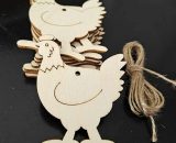 Wooden Hanging Pendant Egg Rabbit Flower Chicken Shape Hanging Ornament DIY Crafts Hanging Ornament Decor Easter Festival Favors —— B. Y0051-UK2-230208-1567 7426050507482