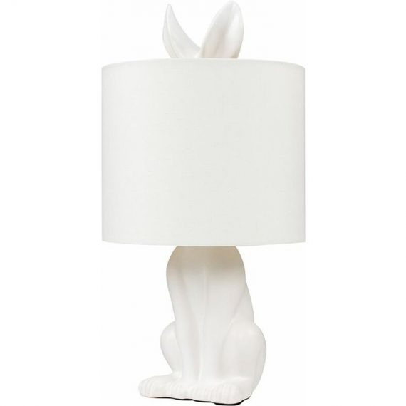 Minisun - Ceramic Rabbit Table Lamp - Matt White - No Bulb 22597 5016529225973