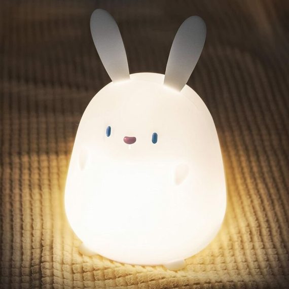 Child Night Light, Silicone Rabbit Night Light with Timer, usb Charging Dimmable Baby Night Light, Suitable for Children's Gifts YBD022953ZHJ 9349843273334