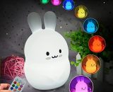Rabbit Baby Night Light - Kids Toy Lamp, Silicone Bedside Lamp, Multicolor Lights - Adjustable Brightness and Color, Time Setting, Touch Controls and YBD022941ZHJ 9349843273211