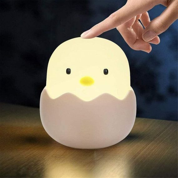 Led child pilot, baby night light shell chicken emotion night light usb rechargeable silicone night light lamp with touch control - hot white BETGB013322 9434273009056