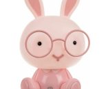 Led Eye Protection Table Lamp Cute Rabbit Touch Night Light with Glasses Emergency Lighting for Bedroom and Children's Room Sturdy (Pink) MY017485M1207D 9465851409326