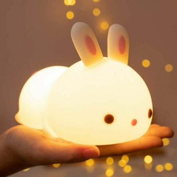 Baby Night Light, Rabbit Kids Night Light, Touch Bedside Lamp, Miffy usb Rechargeable led Night Light, Portable Silicone Night Light for Girls, Boys QE-15619