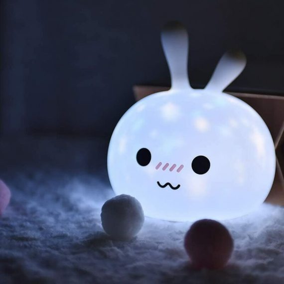 Bedside Lamp for Child / Baby - Nomadic Rabbit Night Light with Starry Patterns Wireless Colors Effects Adjustable LED MA-JBEN-2209013-2506 6474995475596