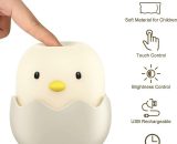 Led Night Light for Kids, Baby Eggshell Chicken Emotional Night Light usb Rechargeable Silicone Night Light with Touch Control BD-WJR-145