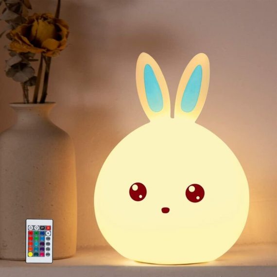Baby Rabbit Night Light, Rechargeable Baby Toddler Night Light, Baby Girl Boy Adult Night Light, Portable Silicone LED Night Light, USB Night Light, PYP-3258 7374735462086