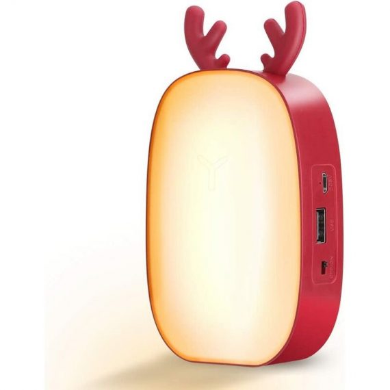 Kids Eye Protection LED Lamp - Deer Shaped Rabbit Lamp - USB Charging with Night Light SOEKAVIA CUK04712 9182174470511