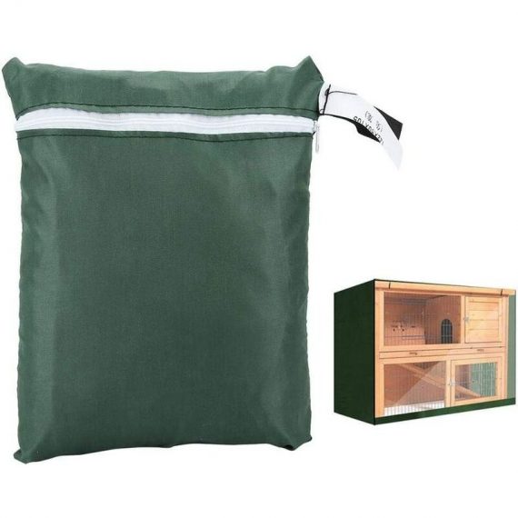 Anti-dust cover for rabbit hut - Double layer fabric accessory Waterproof, anti-dust and windproof for poultry cage (green) BETGB013818 9434273016337