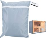 Anti-dust cover for rabbit hut - Double layer accessory in oxford fabric waterproof, anti-dust and windproof for poultry cage (gray) BETGB013819 9434273016344