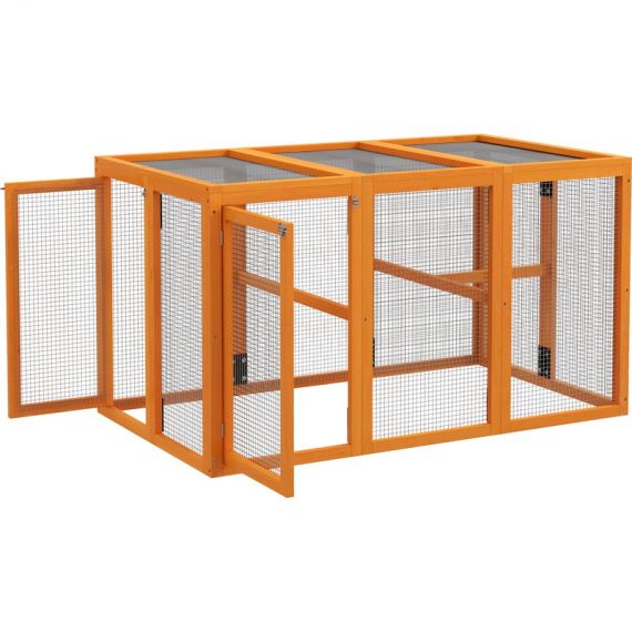 PawHut Wooden Chicken Coop with Combinable Design, for 1-3 Chickens D51-421V00OG 5056725502416