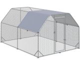 PawHut Chicken Run with Roof, Walk In Chicken Coop Run Cage for 10-12 Chickens, Hen House Duck Pen Outdoor, 380x280x195 cm D51-373V01SR 5056602956479