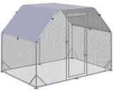 PawHut Chicken Run with Roof, Walk In Chicken Coop for 4-6 Chickens, Hen House Duck Pen Outdoor, 280x190x195 cm D51-373V00SR 5061025086498